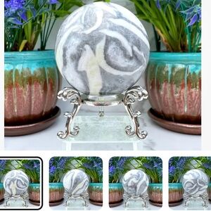 Natural Thousand Eye Shell Jasper Crystal Sphere. Polished Sphere. 284 grams.